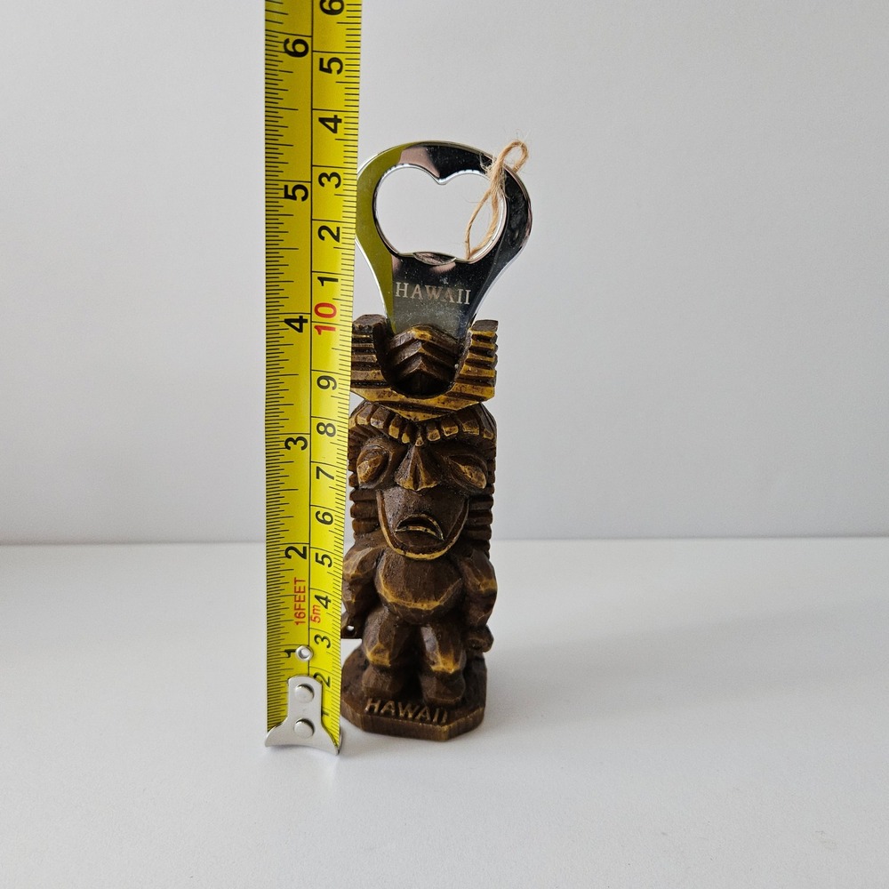 Vtg Hawaii Tiki God Bottle Opener Souvenir - Tribal Resin Bar Decor Collectible - Picture 8 of 8